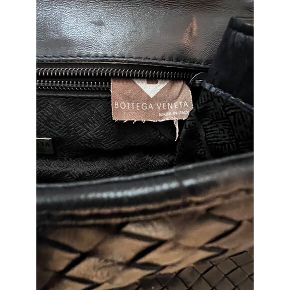 Bottega Veneta Intrecciato Navy Leather Two Way Bag - Picture 14 of 16